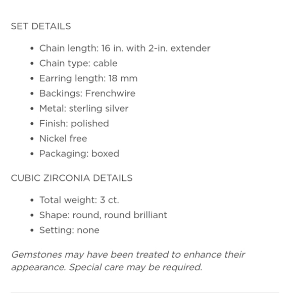 Real Cubic Zirconia Gold Plated Silver Set - Picture 9 of 10